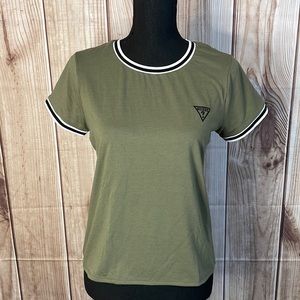 Guess t-shirt size L stretch-knit ringer tee.